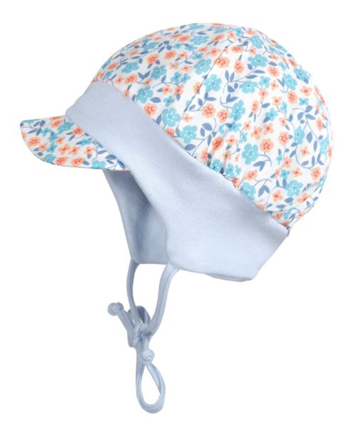 Maximo -BABY-GIRL-Schildmütze weiß-ozean-blumen